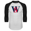 Thumbnail image for  White/Black Raglan Baseball T Shirt