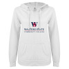 Thumbnail image for  ENZA Womens White V Notch Raw Edge Fleece Hoodie