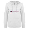 Thumbnail image for  ENZA Womens White V Notch Raw Edge Fleece Hoodie