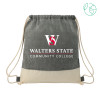 Thumbnail image for  Split Recycled Cotton Natural/Black Drawstring Bag