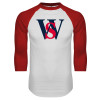 Thumbnail image for  White/Red Raglan Baseball T Shirt