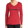 Thumbnail image for  Womens Red Performance Long Sleeve V Neck Shirt