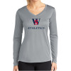 Thumbnail image for  Womens Grey Performance Long Sleeve V Neck Shirt