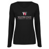 Thumbnail image for  Womens Black Long Sleeve V Neck Tee 