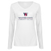 Thumbnail image for  Womens White Long Sleeve V Neck Tee