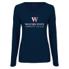 Thumbnail image for  Womens Navy Long Sleeve V Neck Tee