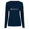 Thumbnail image for  Womens Navy Long Sleeve V Neck Tee