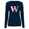 Thumbnail image for  Womens Navy Long Sleeve V Neck Tee