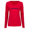 Thumbnail image for  Womens Red Long Sleeve V Neck Tee