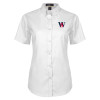 Thumbnail image for  Womens White Twill Button Up Short Sleeve