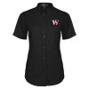 Thumbnail image for  Womens Black Twill Button Up Short Sleeve