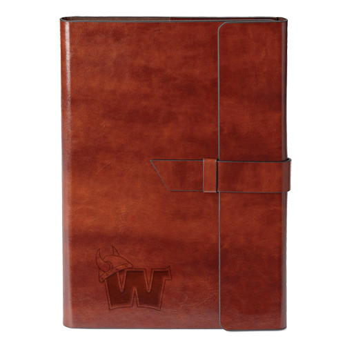  Fabrizio Brown Portfolio w/Loop Closure - Waldorf W Engraved