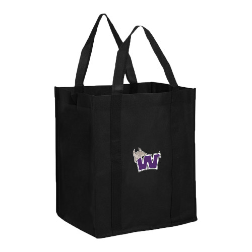  Non Woven Black Grocery Tote - Waldorf W