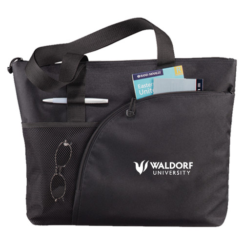  Excel Black Sport Utility Tote - Waldorf University Academic Mark Flat
