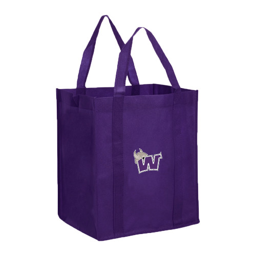  Non Woven Purple Grocery Tote - Waldorf W