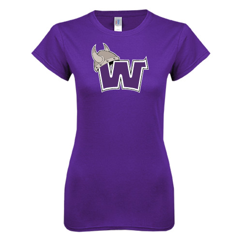  Next Level Womens Purple Boyfriend Tee - Waldorf W