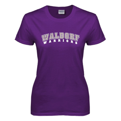  Womens Purple Short Sleeve Tee - Arched Waldorf Warriors