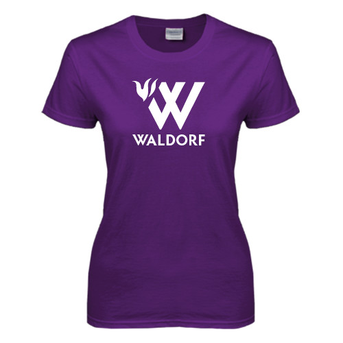 Womens Purple Short Sleeve Tee - Stacked W Waldorf