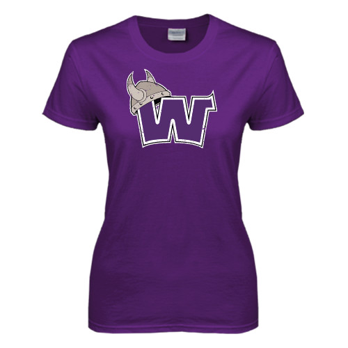  Womens Purple Short Sleeve Tee - Waldorf W Distressed