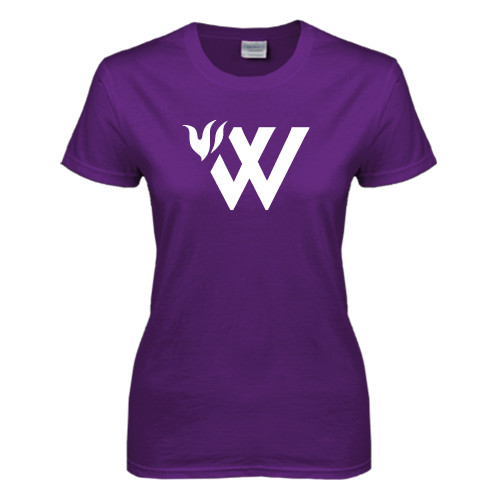  Womens Purple Short Sleeve Tee - Waldorf W Academic Mark