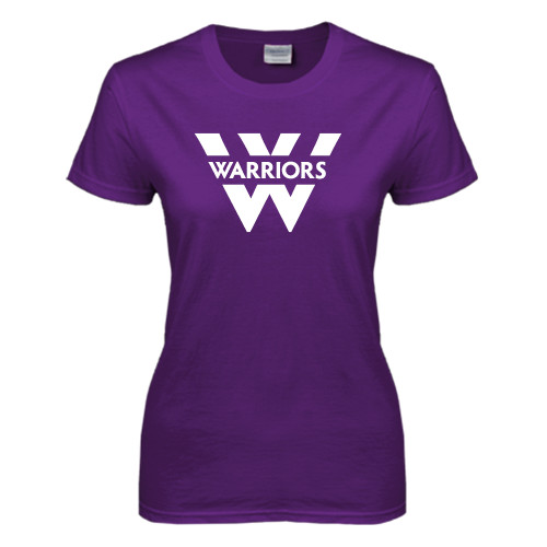  Womens Purple Short Sleeve Tee - W Warriors
