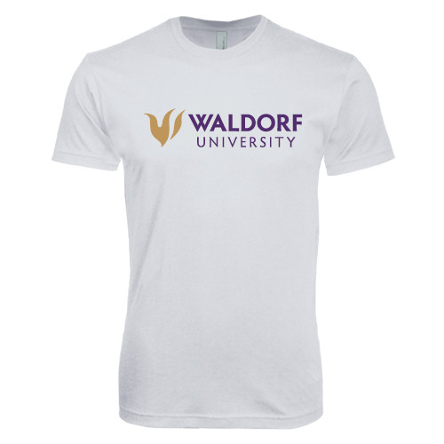  Next Level White SoftStyle T Shirt - Waldorf University Academic Mark Flat