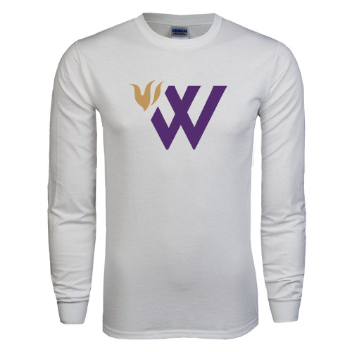  White Long Sleeve T Shirt - Waldorf W Academic Mark