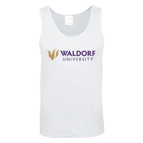  White Tank Top - Waldorf University Academic Mark Flat