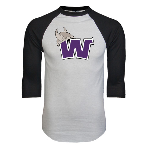  White/Black Raglan Baseball T Shirt - Waldorf W