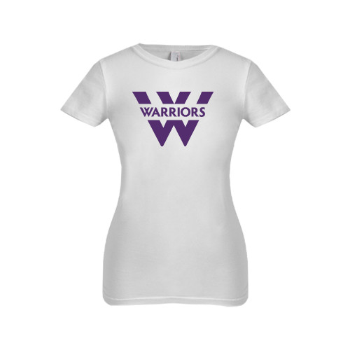  Next Level Girls White Fashion Fit T Shirt - W Warriors