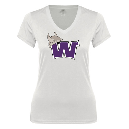  Next Level Womens White Ideal V Tee - Waldorf W