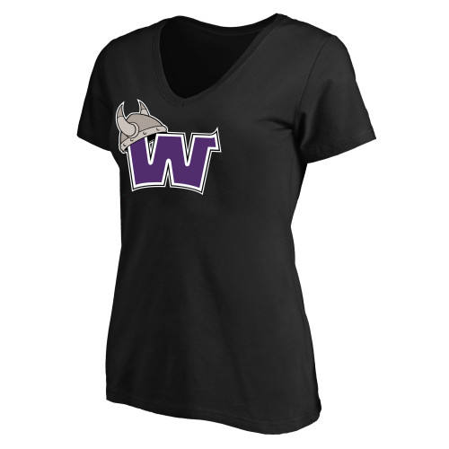  Womens Plus Black V Neck T Shirt - Waldorf W