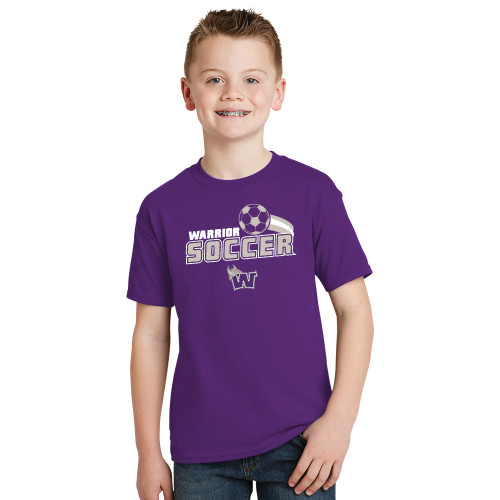  Youth Purple T Shirt - Soccer Swoosh Design