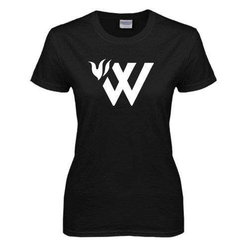  Womens Black Short Sleeve Tee - Waldorf W Academic Mark