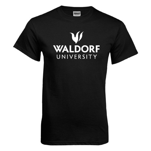  Black T Shirt - Waldorf University Academic Mark Stacked