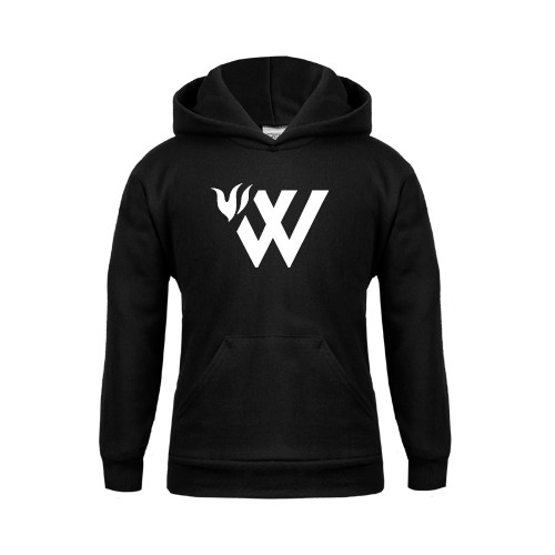  Youth Black Fleece Hoodie - Waldorf W Academic Mark