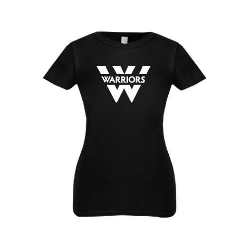  Next Level Girls Black Fashion Fit T Shirt - W Warriors