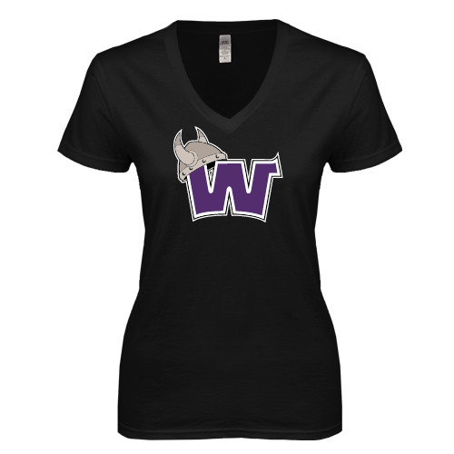 Next Level Womens Black Ideal V Tee - Waldorf W