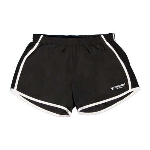  Womens Black/White Team Short - Waldorf University Academic Mark Flat