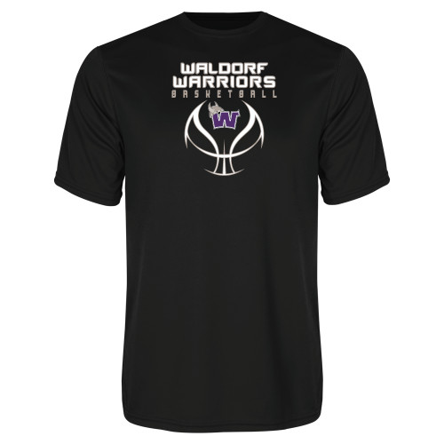  Black Performance Tee - Basketball Stacked Design
