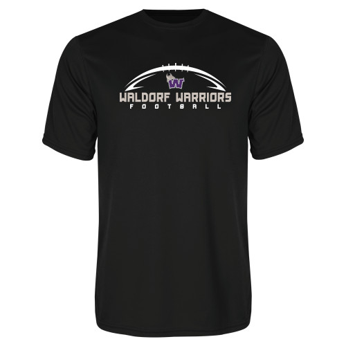  Black Performance Tee - Arched Football Design