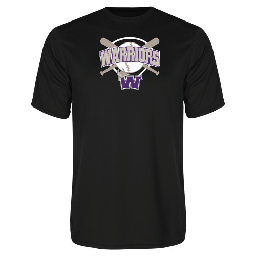  Black Performance Tee - Softball Bats and Plate Design