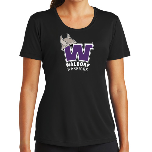  Womens Black Performance Tee - W Waldorf Warriors