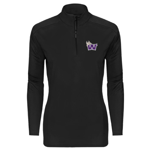  Syntrel Womens Black Interlock 1/4 Zip - Waldorf W