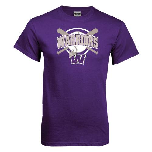  Purple T Shirt - Softball Bats and Plate Design