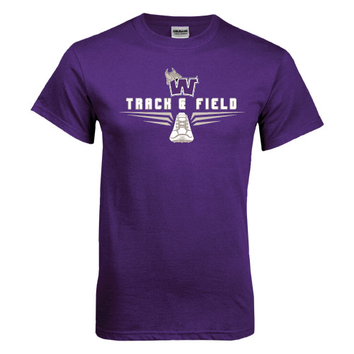  Purple T Shirt - Track and Field Design