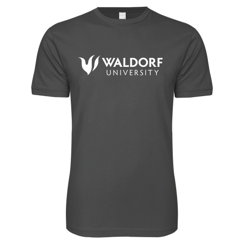  Next Level Charcoal SoftStyle T Shirt - Waldorf University Academic Mark Flat