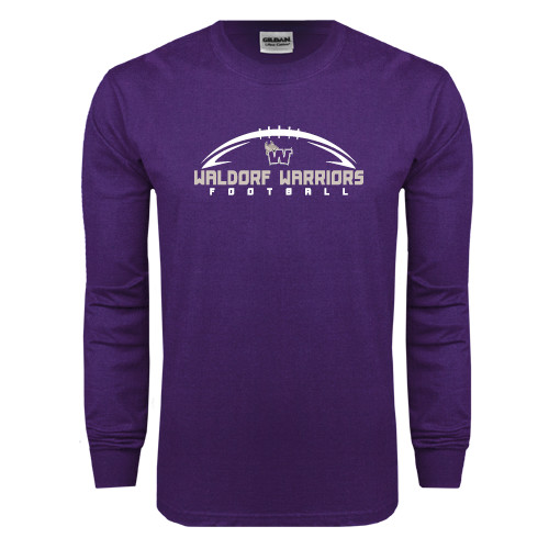  Purple Long Sleeve T Shirt - Arched Football Design