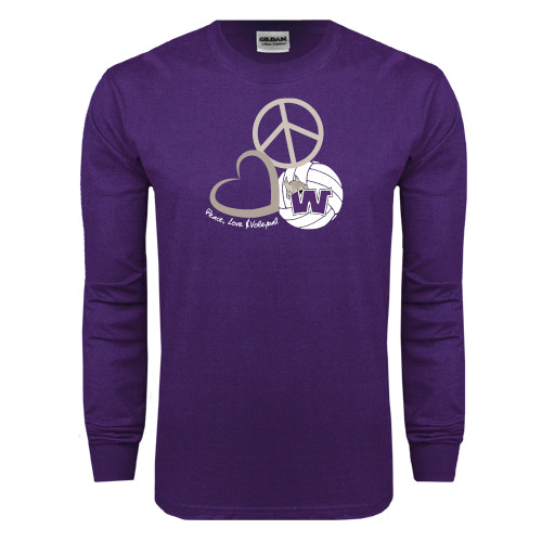  Purple Long Sleeve T Shirt - Peace