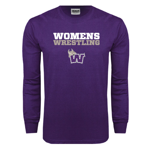  Purple Long Sleeve T Shirt - Womens Wrestling Stacked